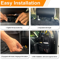 STOLCA installed in SUV backseat demonstrating universal fit and tidy cabin