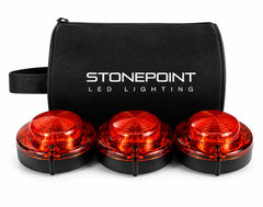 StonePoint front view of three beacons showing compact kit and visibility benefit