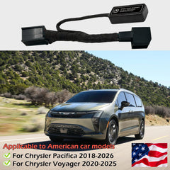 StopDefy connector close-up highlighting Chrysler-compatible plug and easy install benefit