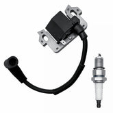 Strongthium front view of ignition coil and F6TC spark plug showing complete kit benefit