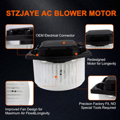 STZJAYE blower motor electrical connector closeup showing plug type for faster installation