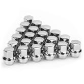 SUCOSO lug nuts front view showing chrome finish and full set benefit