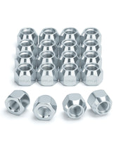 SUCOSO lug nuts front view showing chrome finish and cone seat benefit corrosion resistance