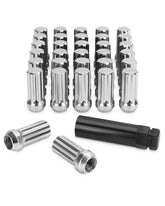 SUCOSO front view of 32-piece chrome lug nut set showing full kit and socket key benefit
