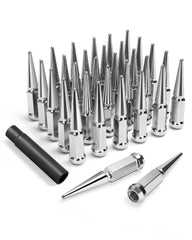 SUCOSO front view chrome spike lug nut showing aggressive styling and durable finish