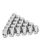 SUCOSO front view of 20-piece lug nut set showing chrome finish and packaging benefit