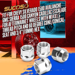 SUCOSO side profile of open-end lug nut showing correct seat and fitment