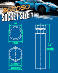 SUCOSO side profile displaying the 3.5 inch length and sturdy shaft for reach
