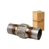 SUISFLXGRO front view of flex pipe showing fit and weld ends, ensures easy installation