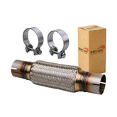 SUISFLXGRO front view of flex pipe showing fitment and corrosion resistance