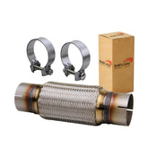 SUISFLXGRO front view of stainless steel flex pipe showing robust build and fit