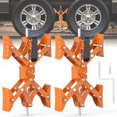 Sulythw front view of chock showing sturdy frame and quick setup benefit