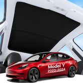 SUMK front view installed on Tesla Model Y roof showing full coverage and protection
