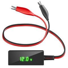SUNAPEX front view of volt tester showing compact body and connectors, enabling quick checks