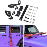 Sunluway front mount on hood hinge showing secure jack storage benefit