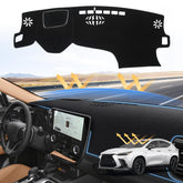 Sunsdrew front dashboard cover installed on Lexus NX protecting dash