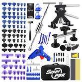 Super PDR front packaging showing complete dent repair kit and components for DIY use