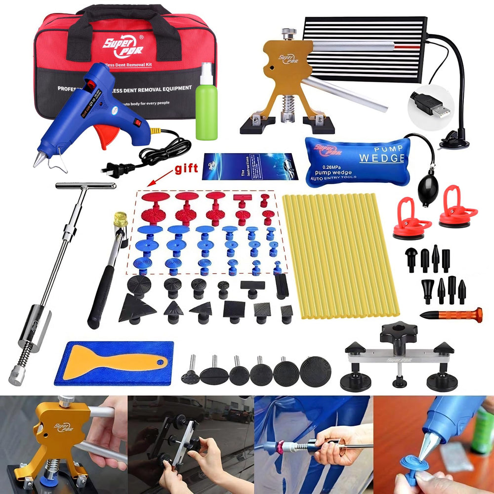 Super PDR kit overview showing all included tools for quick dent repairs