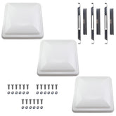 Supermotorparts front view of three vent covers showing neat packaging and durable lids