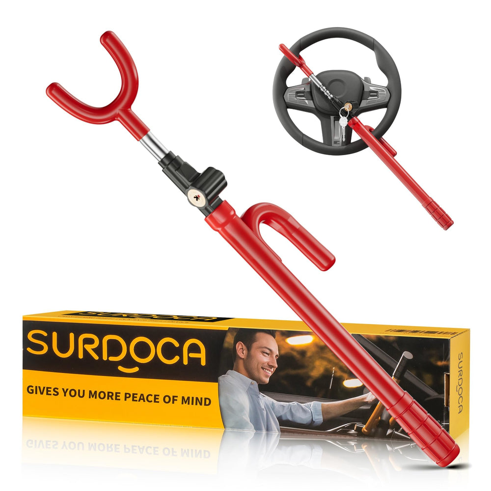 SURDOCA front view locked on wheel showing visible deterrent and fit
