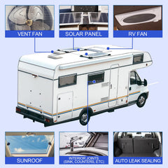 Survol being applied around an RV vent to prevent leaks