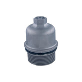Suspenix front view aluminum oil filter cap showing durable finish and fit benefit