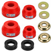 suspension dudes front bushing packaging showing kit and fitment details, clear identification benefit