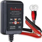 Suuwer front view showing compact charger and benefits of safe charging