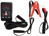 Suuwer front view of compact charger showing ports and casing for easy storage