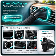 Swanoo BreezyBack fully extended to 10 feet demonstrating rear-seat air delivery