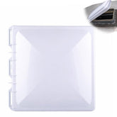 Swess front view of white 13x13 vent cover showing clean fit and protection