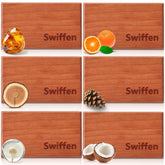 Swiffen front packaging showing six sealed refills for easy storage
