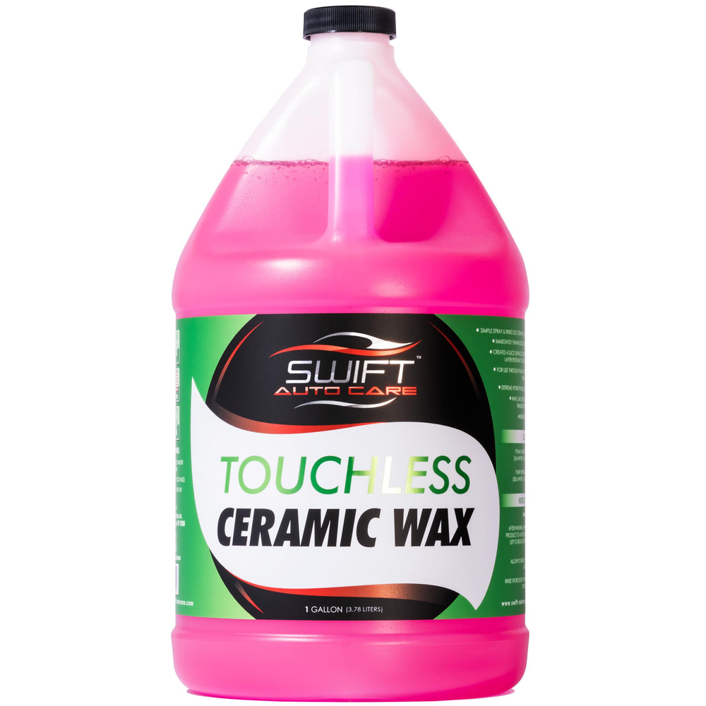 Swift Auto Care front view of gallon bottle showing label and size benefit