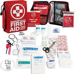 Swiss Safe front view of compact first aid kit showing durable case and zipper for easy transport
