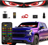 Swivelife front view of dual LED eyes showing dramatic curbside attraction