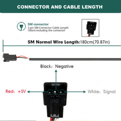 SWRXEarn 3-pin SM connector detail showing plug for quick hookup