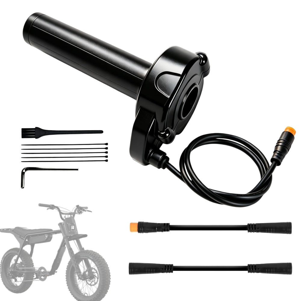 SWRXEarn front view of full-twist throttle showing ergonomic grip and durable finish