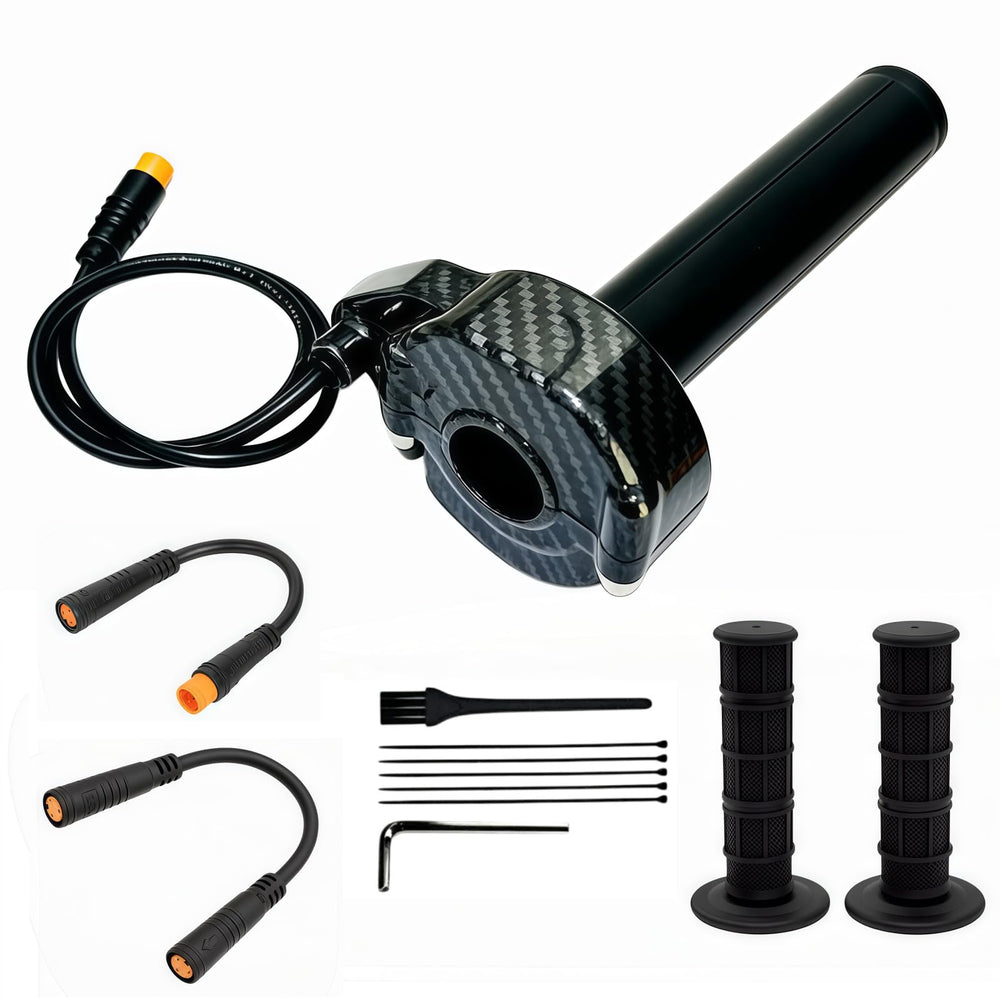 SWRXEarn front view of full twist throttle showing ergonomic shape and quick upgrade