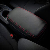 SXCY front view of armrest cover showing fit and branded finish for protection