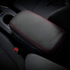 SXCY front view of armrest cover showing fit and branded finish for protection