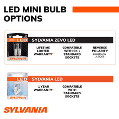 SYLVANIA side profile of 3157 ZEVO bulb showing compact design and fit