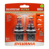 SYLVANIA 9004 front packaging showing two bulbs and product benefit