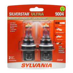 SYLVANIA 9004 front packaging showing two bulbs and product benefit