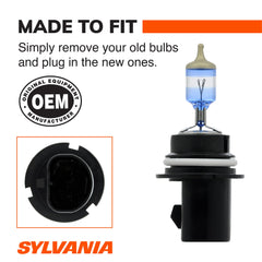 SYLVANIA 9004 side profile showing base and plug for easy installation