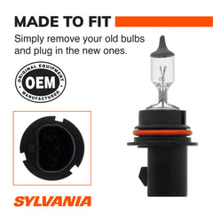 SYLVANIA installed in headlight housing illustrating direct-fit replacement benefit