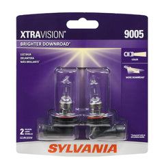 SYLVANIA 9005 XtraVision front packaging showing product and benefits