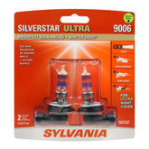 SYLVANIA 9006 SilverStar Ultra front view showing bright halogen shape and improved visibility