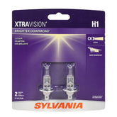 SYLVANIA H1 XtraVision front packaging showing two bulbs and brand, highlights reliability