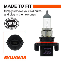 SYLVANIA H13 beam pattern side-by-side showing improved down-road visibility benefit