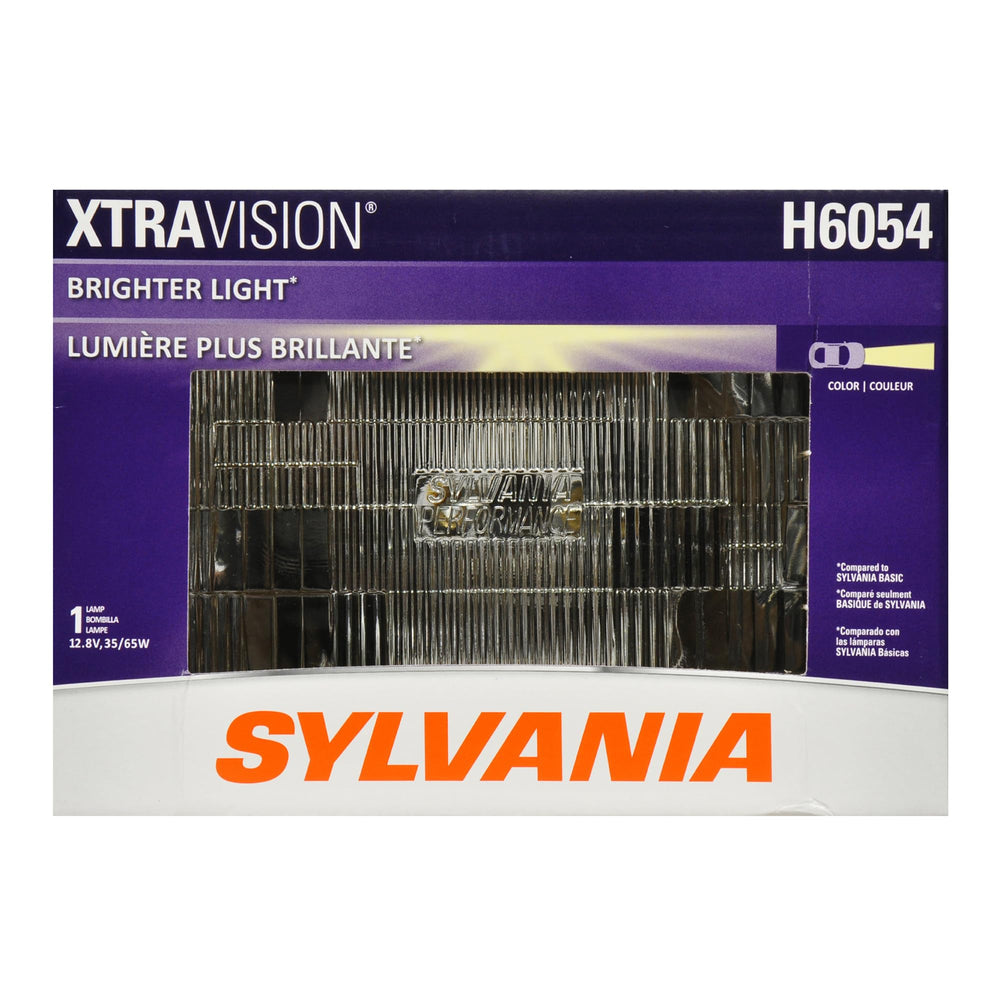 SYLVANIA H6054 front view showing lens and housing for improved road visibility